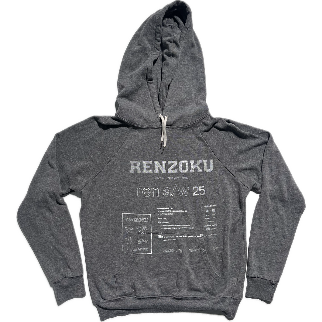 Grey printed pullover hoodie