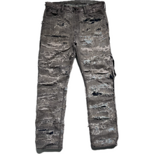 Load image into Gallery viewer, Grey distressed + hand repaired Ren denim
