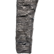 Load image into Gallery viewer, Grey distressed + hand repaired Ren denim
