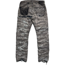 Load image into Gallery viewer, Grey distressed + hand repaired Ren denim
