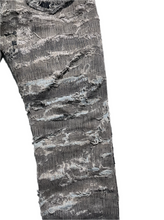 Load image into Gallery viewer, Grey distressed + hand repaired Ren denim
