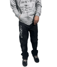 Load image into Gallery viewer, Black repaired Ren denim
